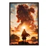 Rengoku Poster Samurai Sunset, Demon Slayer Wall Art